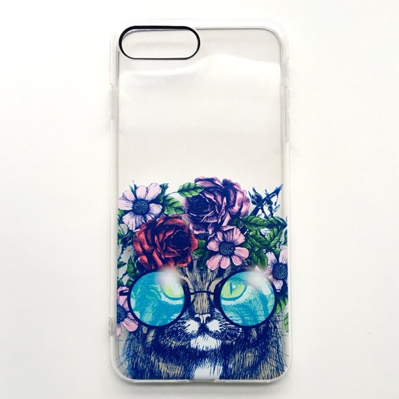 Accessories - NEW iPhone 7/7+/8/8+ Case Hipster Floral Cat